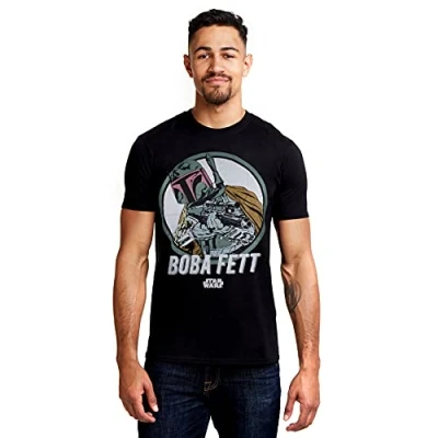 Image of Star Wars Men&#039;s Retro Boba T Shirt, Black (Black Blk), XL UK
