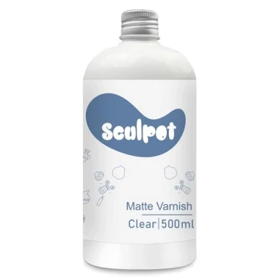 Image of 500ml Matte Varnish for Air Dry Clay, Clay Glaze, Pottery and Acrylic Paint, Colourless, &amp; Scratch Resistant (Matte)