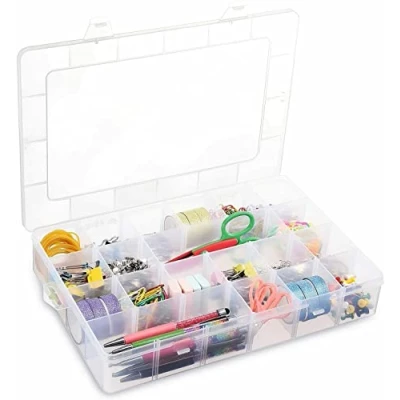Image of Gadgetking 3 pack Storage Organiser Box for Screws Nails Nuts Craft Carry Case Tool Clear Transparent Kit Adjustable Cell Compartment Dividers Container Section Washer Small