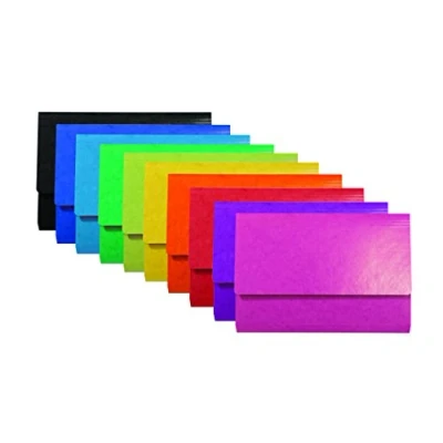 Image of Exacompta Iderama Document Wallets, 265gsm, A4 Assorted colours, Pack of 25