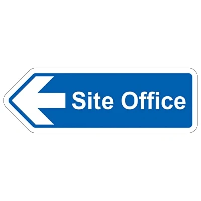 Image of V Safety Shaped Sign Site Office Arrow Left 600X200 1MM Rigid Plastic