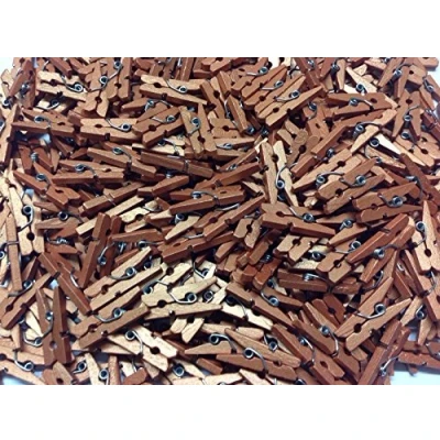 Image of celloexpress Pack of 100 25mm Mini Wooden Craft Pegs Copper