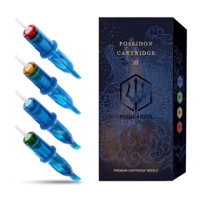 Image of POSEIDON V3 Tattoo Cartridge Needles 30Pcs with Membrane Safety Cartridges Disposable Needle for Artists Round Liner (1203RL)