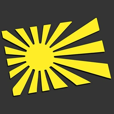 Image of Decus Japanese Flag L 0101 (neon yellow) // Sticker OEM JDM Style Vinyl Transfer