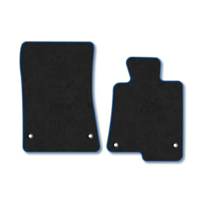 Image of Car Mats Compatible with Mercedes Slk (2011 2020) [R172] Tailored Fit Blue Carpet Floor Set Accessory Custom 4 Pieces Anti Slip Backing &amp; Binding Trim Edge