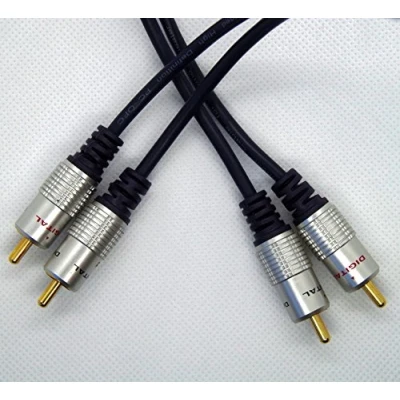 Image of PRO SIGNAL PSG00793 1m Black 2x Phono (RCA) Plugs to HQ Lead