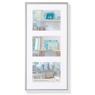 Image of walther Design Picture Frame Silver 3X 15x20 cm Gallery with PassepArtout, New Lifestyle Plastic KV320S