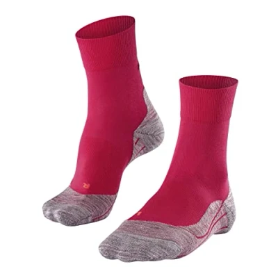 Image of FALKE Women&#039;s RU4 Endurance W SO Cotton Anti Blister 1 Pair Running Socks, Red (Rose 8564), 2.5 3.5