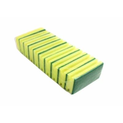 Image of Bentley Sponge Scourer SC.03/10 Green and Yellow, Pack of 10