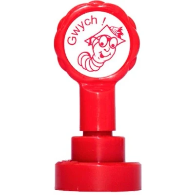 Image of Welsh Self inking teacher reward stamp&quot;Gwych&quot; X12011