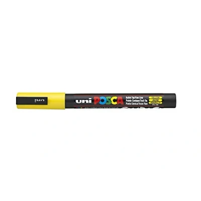Image of Posca UNI BALL MARKER PEN PC 3M YELLOW SINGLE