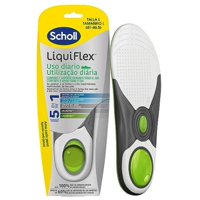 Image of Scholl LiquiFlex Daily Support Insoles Men&#039;s Footwear Size 7 11.5 Memory Foam Arch 1 Pair