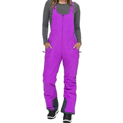 Image of Womens Insulated Bib Overalls Sleeveless Waterproof Snow Bibs Suit Winter Jumpsuit (Purple , XXL )