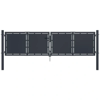 Image of vidaXL Garden Gate Steel 300x75 cm Anthracite