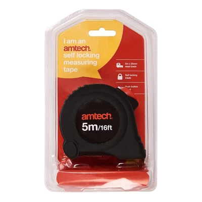 Image of Amtech P1265 5m x 25mm Self Locking Measuring Tape
