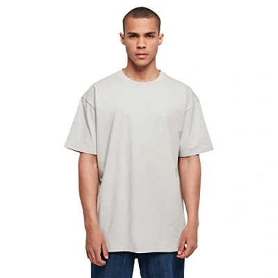 Image of Build Your Brand Men&#039;s Heavy Oversize Tee T Shirt, Light Asphalt, XL UK