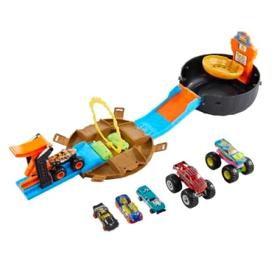 Image of Hot Wheels City Dragon Drive Firefight Playset, Defeat the with Stunts, Connects to Other Sets, Includes 1 Toy Car, Gift for Kids 3 8 Years Old, HJV70