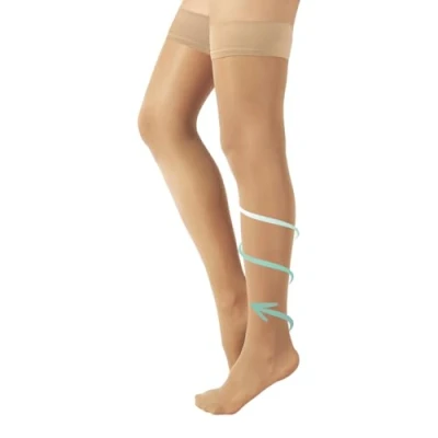 Image of MEDICAL SUPPORT HOLD UP 15 21 mm/Hg GRADUATED COMPRESSION STOCKING S, M, L, XL BLACK, SKIN MADE IN ITALY (XL, SKIN)