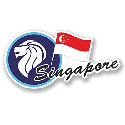 Image of 2 x Singapore Luggage Travel Sticker Car Bike Laptop Decal #6707 (10cm Wide 5cm Tall)