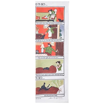 Image of Samuel Lamont She Goes to Bed, He Bed Cotton Tea Towel