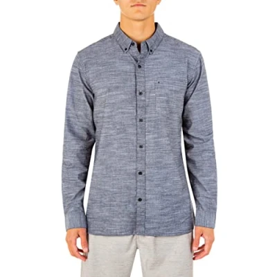 Image of Hurley Men M One&amp;Only Woven L/S Shirts Black, Small