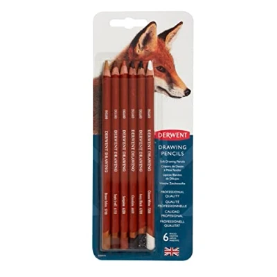 Image of Derwent Coloured Drawing Pencils, Set of 6, Professional Quality, 700476, Multicoolor