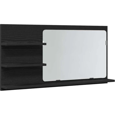 Image of vidaXL Bathroom Mirror Cabinet Black Oak 90x11x45 cm Engineered Wood