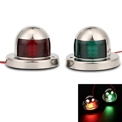 Image of Youngine LED Navigation Bow Light Stainless Steel 12V Marine Boat Yacht Sailing Signal Lamp, Red &amp; Green