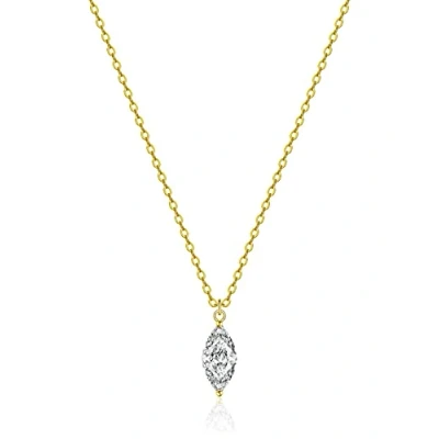 Image of KristLand Women Necklace 925 Sterling Silver Gold Plated Solitaire Pendant Cubic Zirconia Jewelry/Birthday Gifts for Ladies Girl