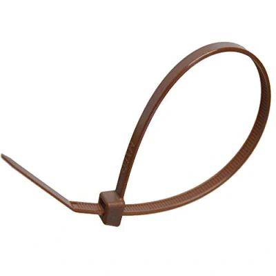 Image of UKCable Ties Brown Cable 100mm to 370mm Nylon Zip Tie Wraps (10, 300mm x 4.8mm)