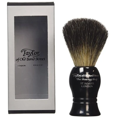 Image of Taylor of Old Bond Street Pure Badger Medium Black Shaving Brush