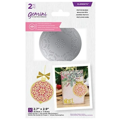 Image of Crafter&#039;s Companion Gemini Christmas Elements Double Sided Metal Cutting Die Festive Bauble, Silver, one Size