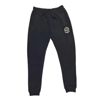 Image of STARTER Men&#039;s Urban Designer Cotton Printed Logo Jog Pants, Black, Blue (UK, Alpha, L, Regular, Black)