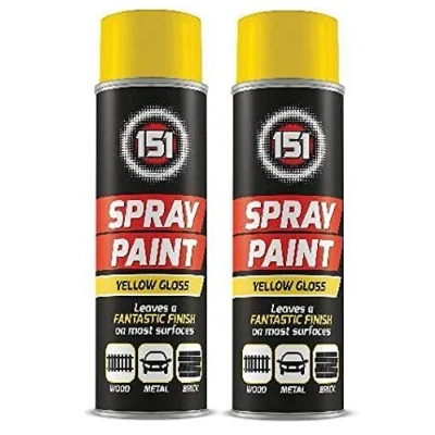 Image of 250ml High Grade Matt Gloss Household Spray Paint Can for Autos Wood Metal Plastic Graffiti (2, Yellow Gloss)