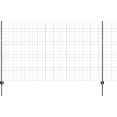 Image of vidaXL Euro Fence with 5 U Posts Green 1,4x10 m Steel