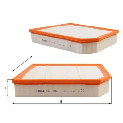 Image of 13718480400 Air Filter MAHLE ORIGINAL LX 4971 52,5mm 282mm 219,6mm Insert MINI: Hatchback, Countryman, Clubman, BMW: 1 X2