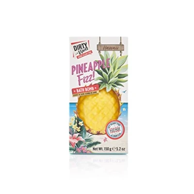Image of Dirty Works Pineapple Fizz Bath Bomb, Tropical Fruity Vegan Fizzer, 150g