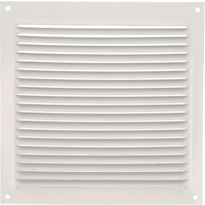 Image of Amig Square Aluminium Ventilation Grille Air Vent Ideal for Kitchen and Bathroom Ceilings Dimensions: 170 x mm Colour: White