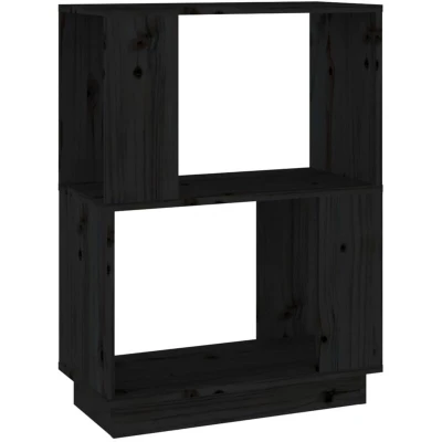 Image of vidaXL Book Cabinet/Room Divider Black 51x25x70 cm Solid Wood Pine
