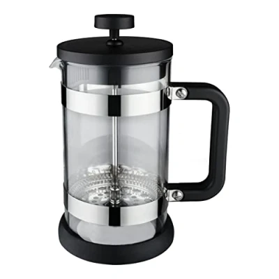 Image of Café Olé Moderno 1000ml Cafetière French Press Coffee Maker, 8 cups, Black/Silver