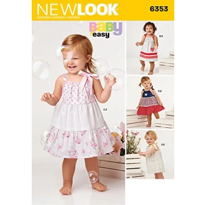 Image of New Look Sewing Pattern 6353: Babies&#039; Dresses and Panties, Size A, Multicolor, A (NB S M L)