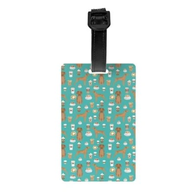 Image of Luggage Tags,PVC Name Tag Travel Suitcase Identifier ID Tags Durable Label,Vizsla Coffee Cafe Dog Pet Breeds Vizslas