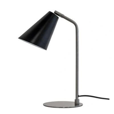 Image of Dyberg Larsen table lamp Oswald, black/steel, height 40 cm