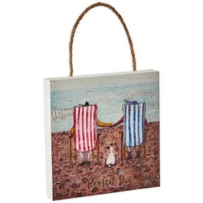 Image of Sam Toft Perfect Day Wooden Wall Art, Multi Colour, 20 x cm