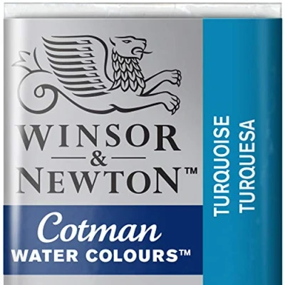 Image of Winsor &amp; Newton Cotman Watercolour Paint Half Pan Turquoise 654