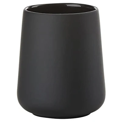 Image of Zone Denmark Nova One Ceramic Toothbrush Mug with Soft Touch Coating Diameter 8 cm Height 10 Black