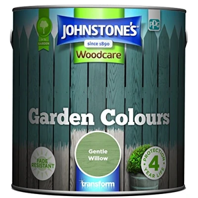 Image of Johnstone’s Garden Colours Gentle Willow Exterior Wood Paint Fade Resistant Suitable for Furniture Outdoors Fence Dry in 2 hours 12m2 Coverage per Litre 2.5L