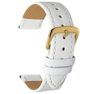 Image of Talk Time Leather Watch Strap White 12mm
