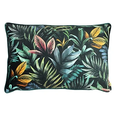 Image of Evans Lichfield Zinara Polyester Filled Cushion, Leaves, 40 x 60cm