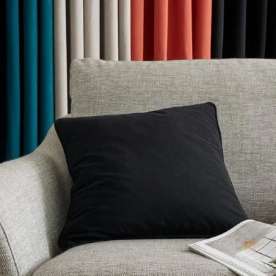 Image of Catherine Lansfield Wilson Velvet 45x45cm Cushion Black
